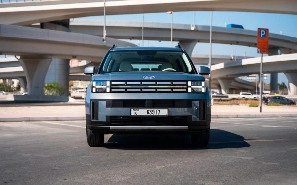  Синий Hyundai Santa Fe Photo 3